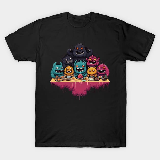 Monster Feast Smiling Monsters T-Shirt by origato